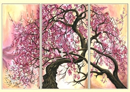 Картинка під бісер РКП-1004 "Сакура" триптіх